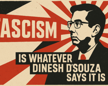 Screenshot of Dinesh D’Souza discussing fascism in his political commentary video.